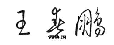 駱恆光王春鵬草書個性簽名怎么寫