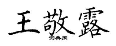 丁謙王敬露楷書個性簽名怎么寫