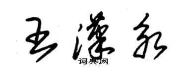 朱錫榮王漢永草書個性簽名怎么寫