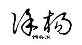 曾慶福徐楊草書個性簽名怎么寫