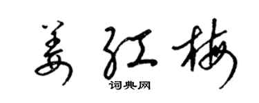 梁錦英姜紅梅草書個性簽名怎么寫