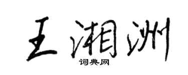 王正良王湘洲行書個性簽名怎么寫