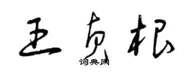 曾慶福王貞根草書個性簽名怎么寫