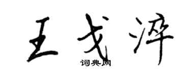 王正良王戈淬行書個性簽名怎么寫