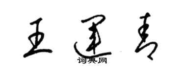 梁錦英王運青草書個性簽名怎么寫