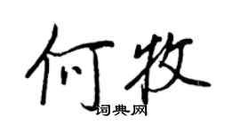 王正良何牧行書個性簽名怎么寫