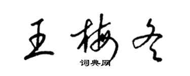 梁錦英王梅冬草書個性簽名怎么寫