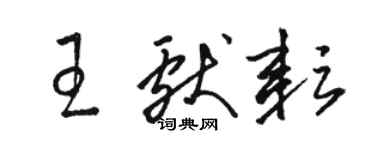 駱恆光王獻耘草書個性簽名怎么寫