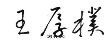 駱恆光王厚朴草書個性簽名怎么寫