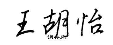 王正良王胡怡行書個性簽名怎么寫