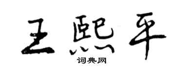 曾慶福王熙平行書個性簽名怎么寫