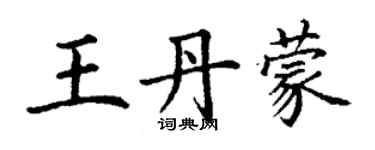 丁謙王丹蒙楷書個性簽名怎么寫