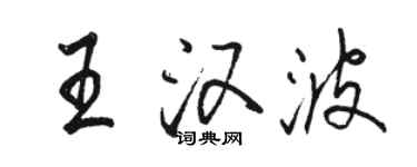 駱恆光王漢波行書個性簽名怎么寫