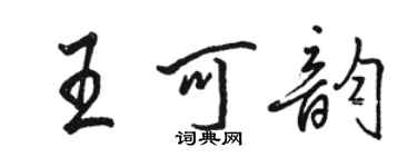 駱恆光王可韻行書個性簽名怎么寫