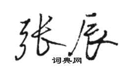 駱恆光張辰行書個性簽名怎么寫