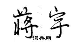 曾慶福蔣宇行書個性簽名怎么寫