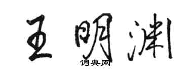 駱恆光王明淵行書個性簽名怎么寫