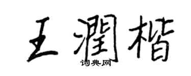 王正良王潤楷行書個性簽名怎么寫