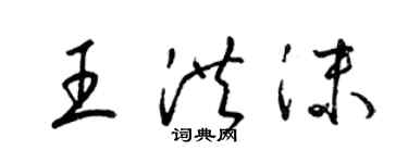 梁錦英王洪沫草書個性簽名怎么寫