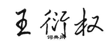 駱恆光王衍權行書個性簽名怎么寫