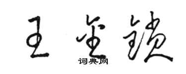駱恆光王金鎖草書個性簽名怎么寫