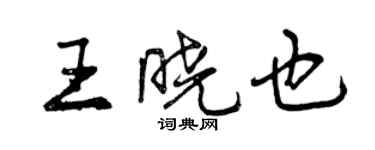 曾慶福王曉也行書個性簽名怎么寫