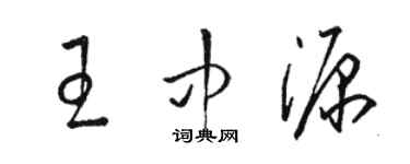 駱恆光王中源草書個性簽名怎么寫