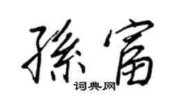 王正良孫富行書個性簽名怎么寫