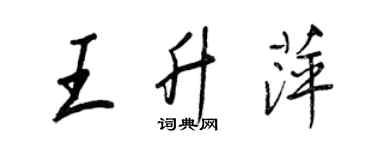 王正良王升萍行書個性簽名怎么寫