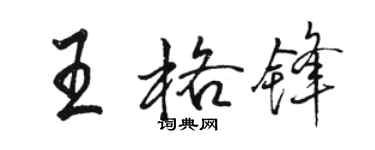駱恆光王格鋒行書個性簽名怎么寫