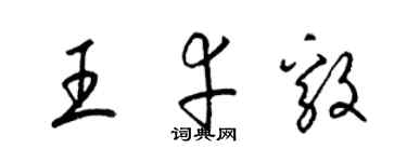 梁錦英王幸毅草書個性簽名怎么寫