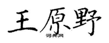 丁謙王原野楷書個性簽名怎么寫