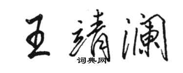 駱恆光王靖瀾行書個性簽名怎么寫