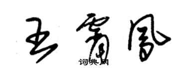 朱錫榮王霄鳳草書個性簽名怎么寫