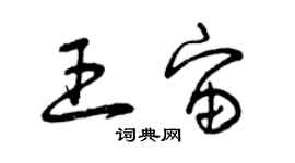 曾慶福王宙草書個性簽名怎么寫