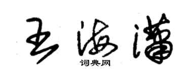 朱錫榮王海瀟草書個性簽名怎么寫