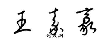 梁錦英王嘉豪草書個性簽名怎么寫