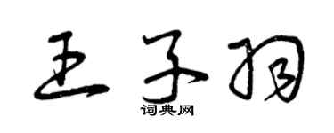 曾慶福王子羽草書個性簽名怎么寫