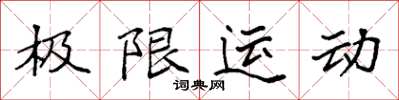 袁強極限運動楷書怎么寫