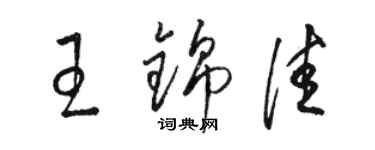 駱恆光王錦佳草書個性簽名怎么寫