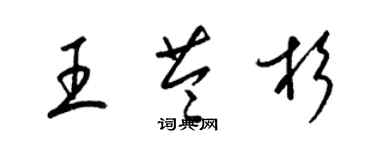 梁錦英王苓杉草書個性簽名怎么寫