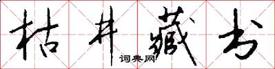 枯井藏書怎么寫好看