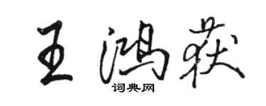 駱恆光王鴻獲行書個性簽名怎么寫