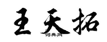 胡問遂王天拓行書個性簽名怎么寫
