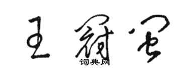 駱恆光王冠閩草書個性簽名怎么寫