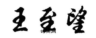 胡問遂王至望行書個性簽名怎么寫