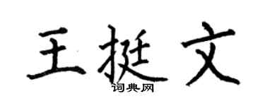 何伯昌王挺文楷書個性簽名怎么寫