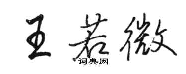 駱恆光王若微行書個性簽名怎么寫