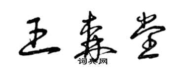 曾慶福王森堂草書個性簽名怎么寫