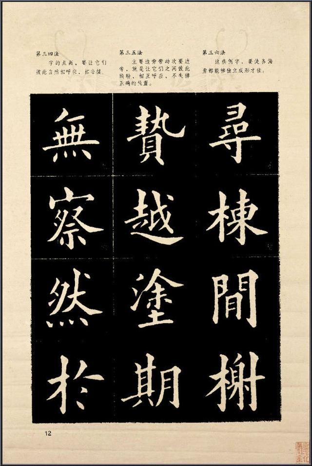 歐楷間架結構128法